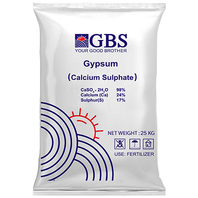 GBS Brand Fertilizer: Gypsum Fertilizer (Calcium Sulphate) 25 KG