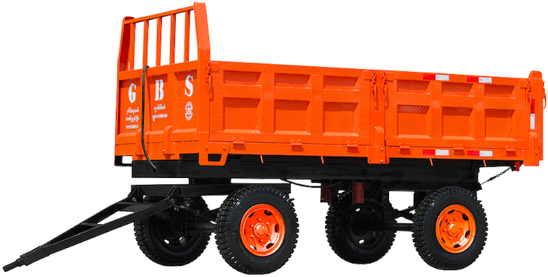 GBM-OT126(7 Ton Sidewall Cargo Transport 4 Wheel Farm Trailer)